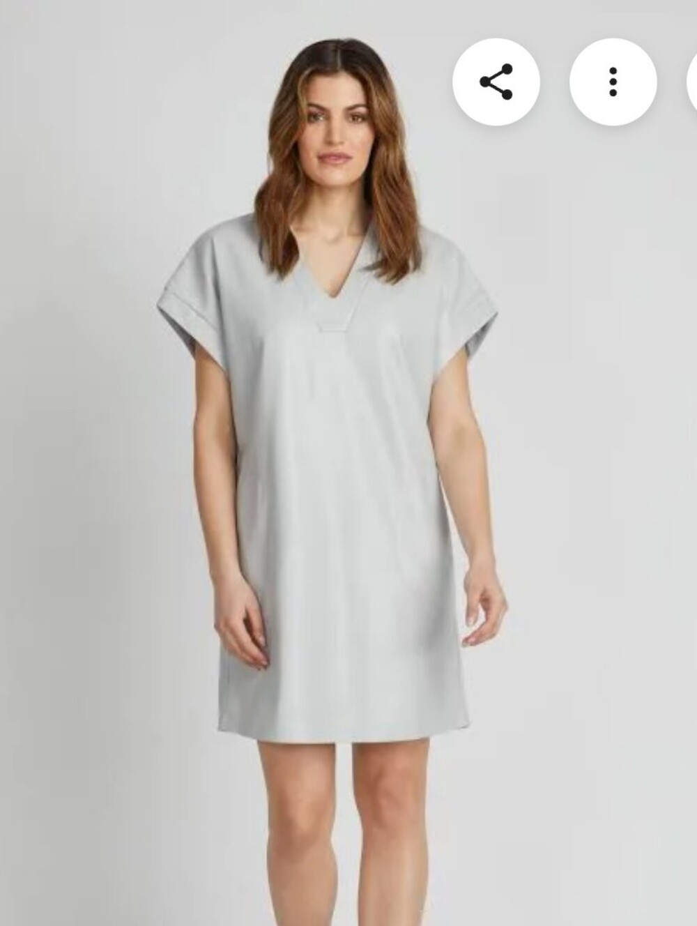 Badgley Mischka Heather Gray Vegan Leather Pocket Oversized Mini Dress Small